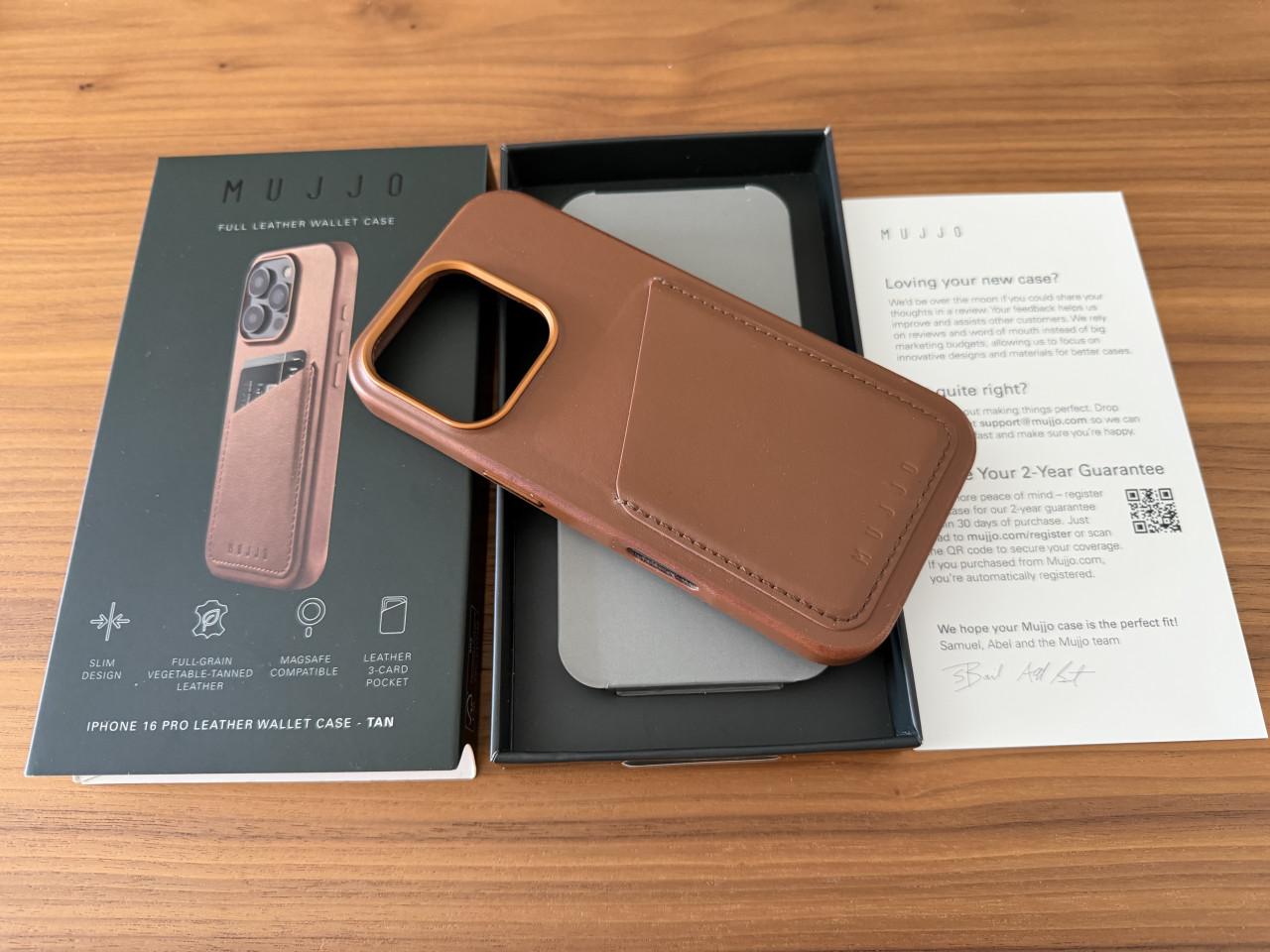 Mujjo lederen hoes iPhone 16 Pro