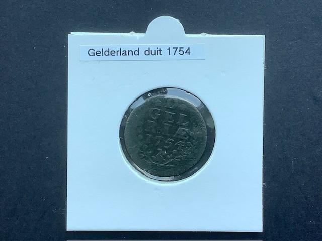 Gelderland , duit 1754.