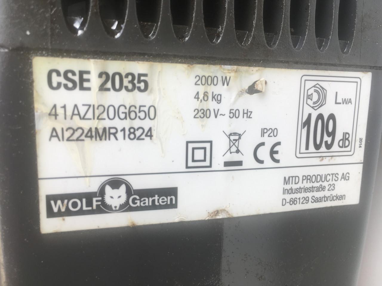 Elektrische kettingzaag wolf/garten type cse 2035 zaagblad 35cm
