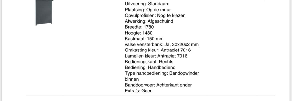 Rolluik B: 1780 L: 1480