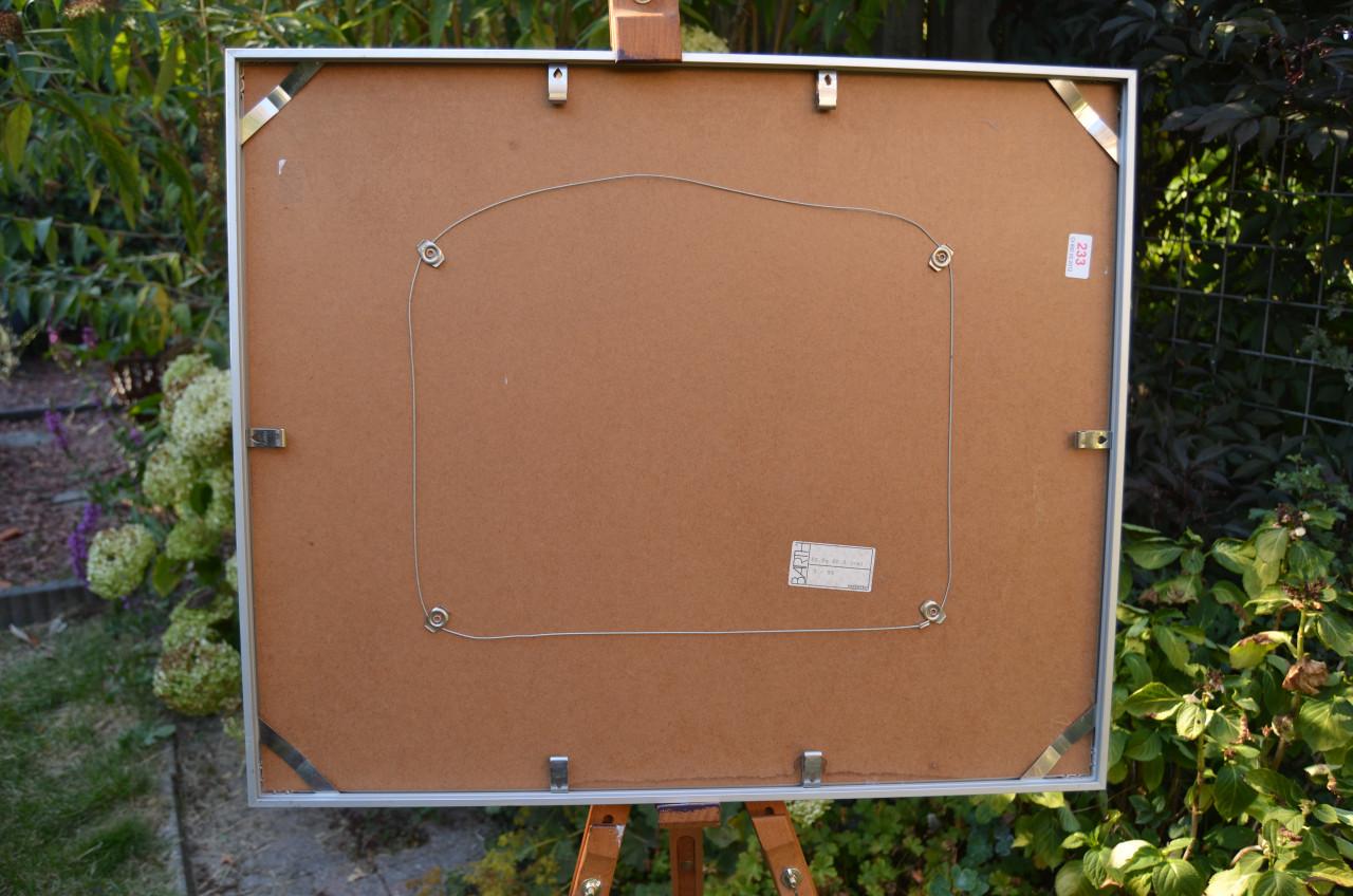 Abstract olie op board Maria Rijntjes de Leeuw (gesign.)