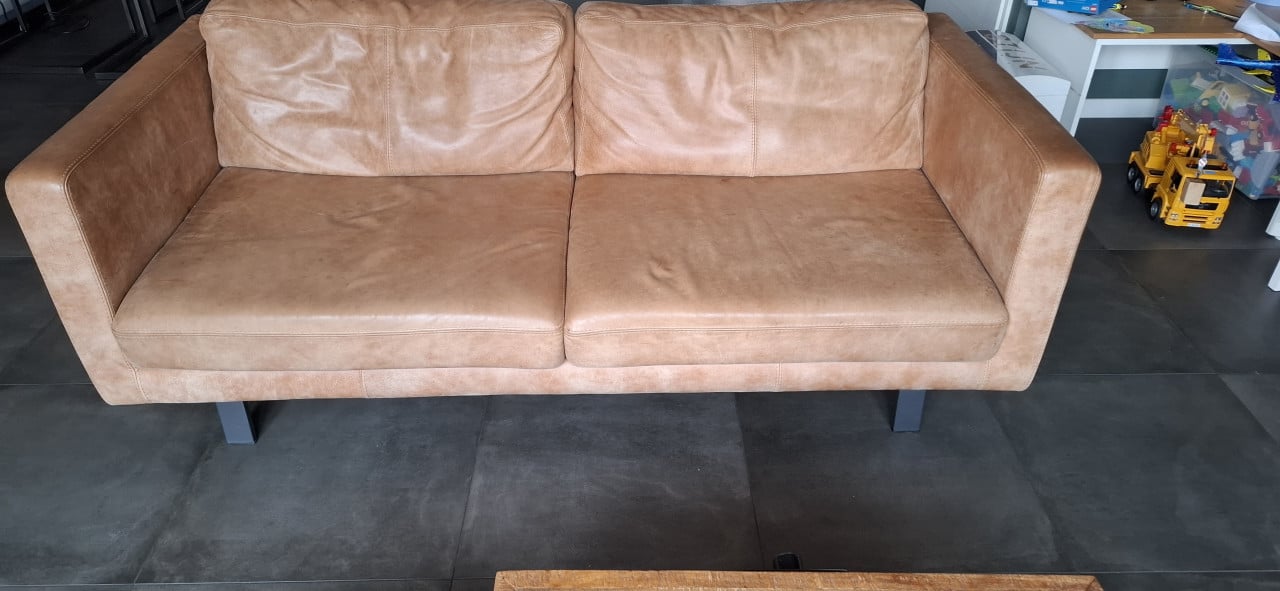 2x leren zitbank