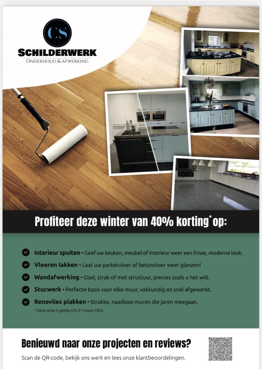 Winter korting op schilderwerk 40%