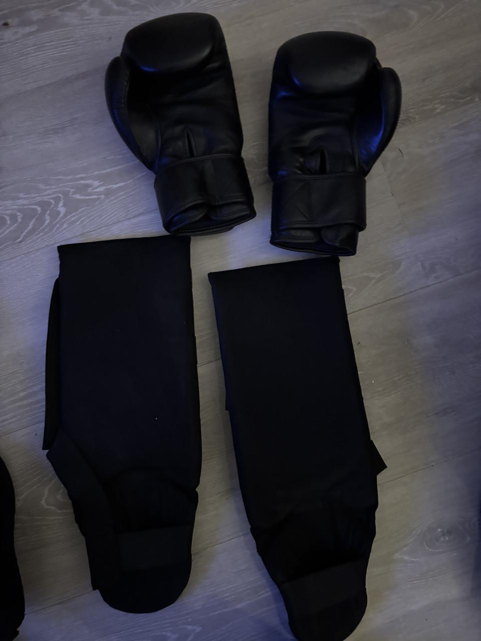 Kickboks handschoenen en scheembeschermers