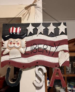 Wandbord U.S.A. hout