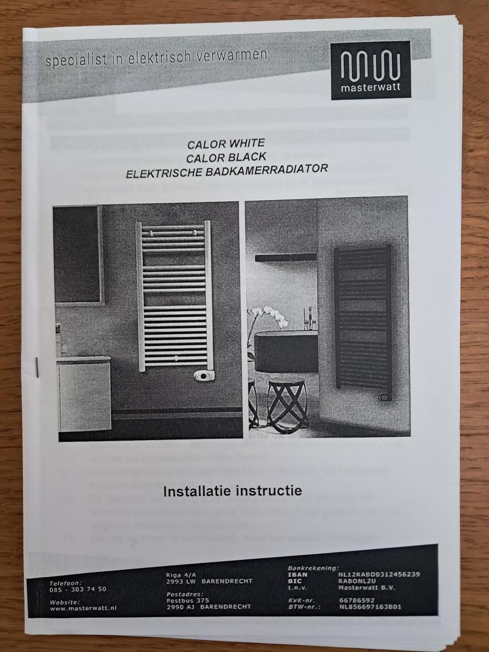 Elektrische badkamerradiator Masterwatt 750W
