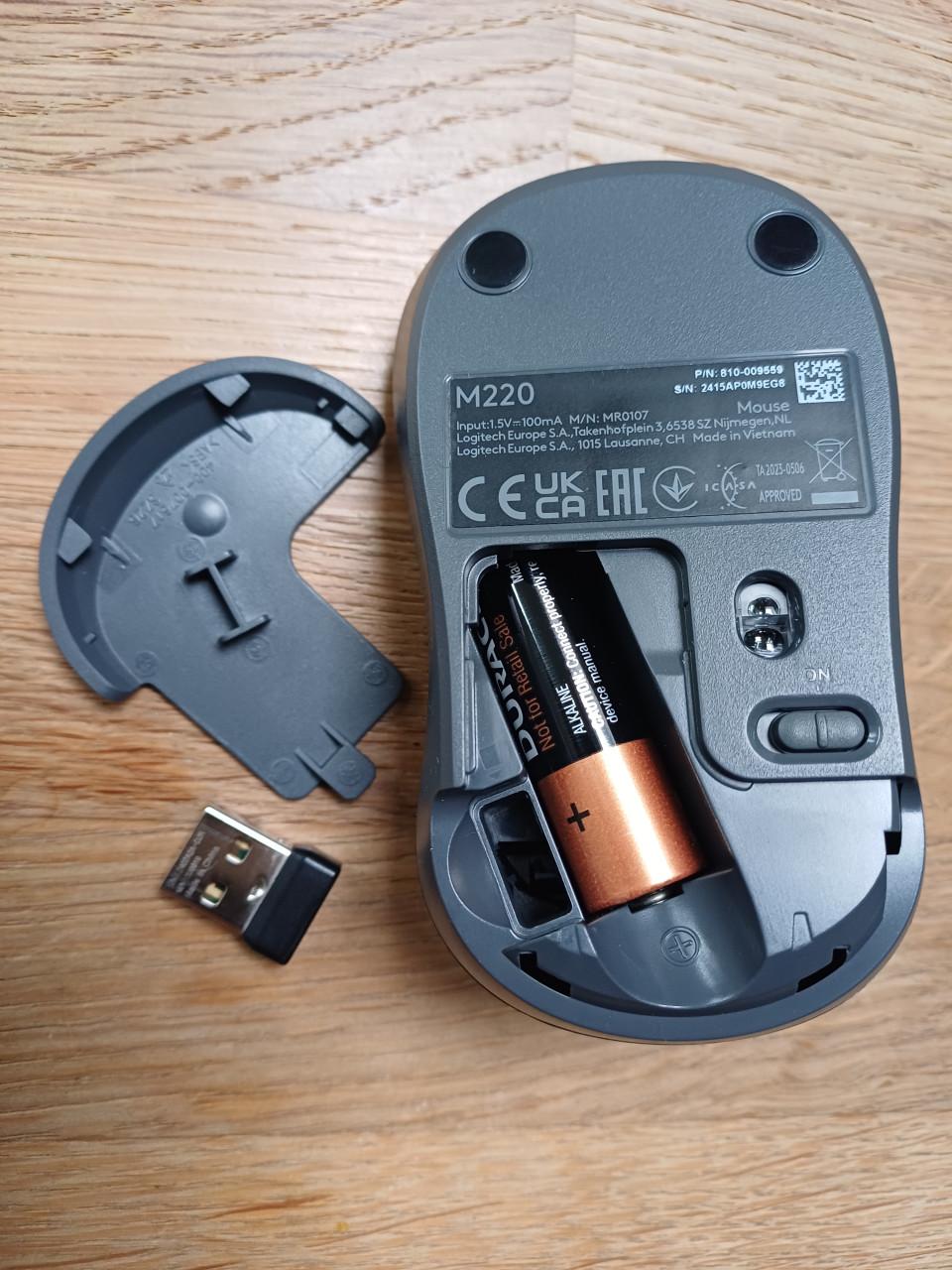 Draadloze computermuis Logitech M220 silent met usb-ontvanger