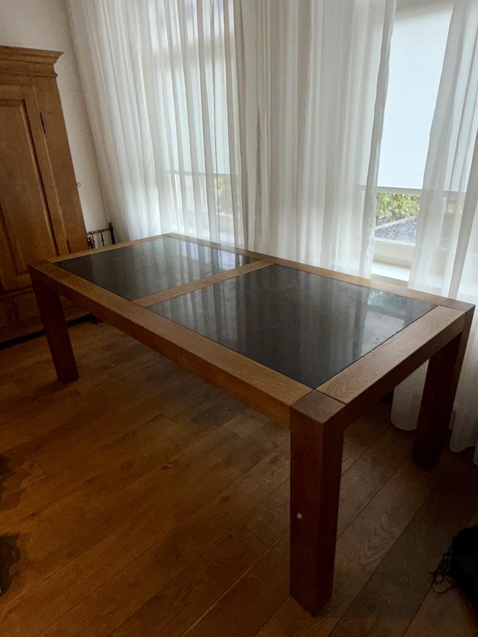 Eettafel licht eiken 2 meter op 1 meter