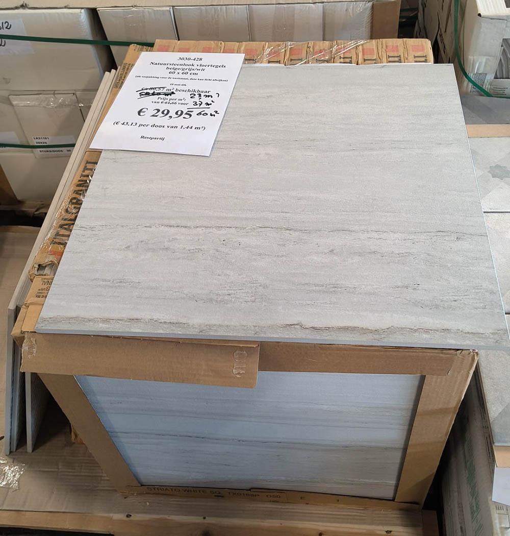 3030-428 Natuursteenlook tegels beige/grijs/wit, 60x60, prijs per m²