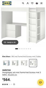 Hoogslaper Smastad ikea roze