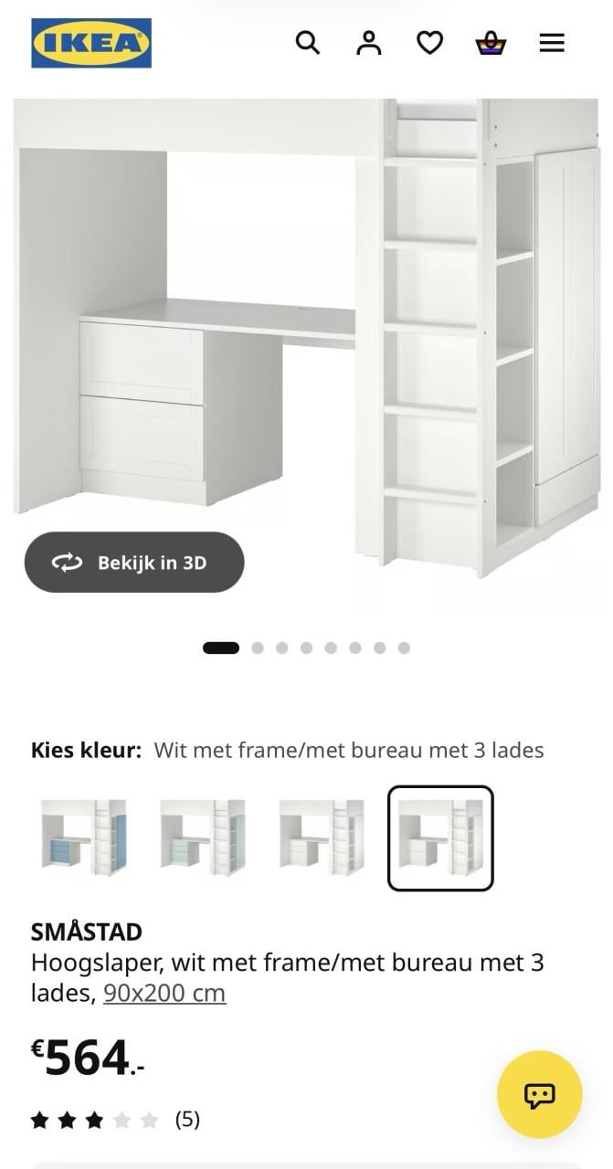 Hoogslaper Smastad ikea roze