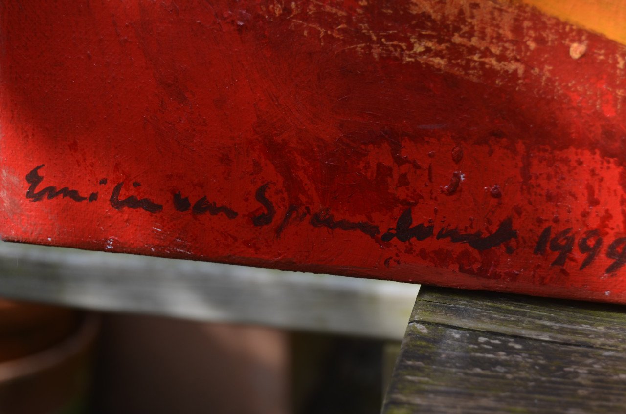 Groot schilderij 'Moeder en kind' Emilie v. Spaendonck
