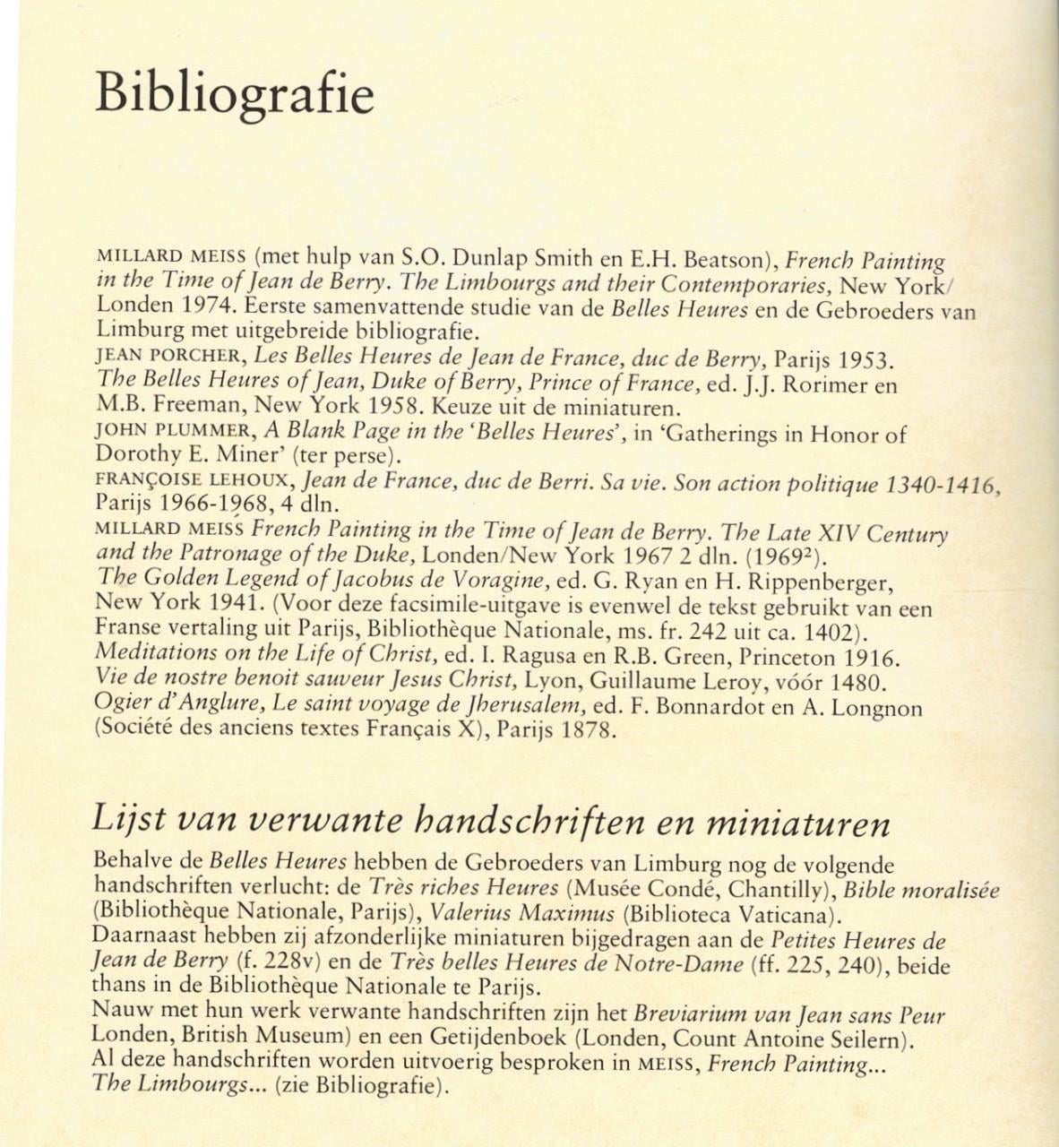 De Belles Heures van Jean duc de Berry, Kunstboek