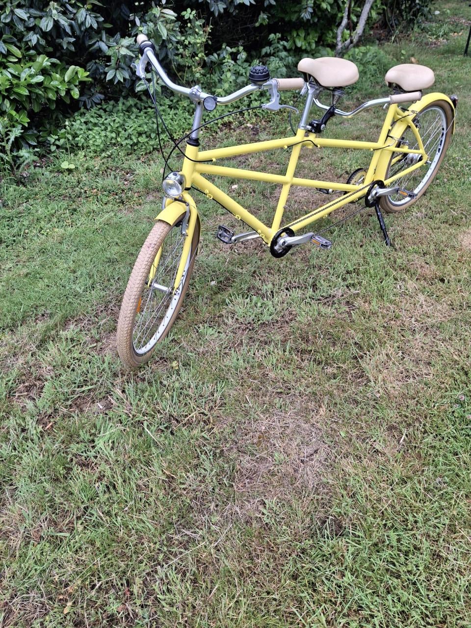 ZONNIG GELE TOFFE TANDEM FIETS