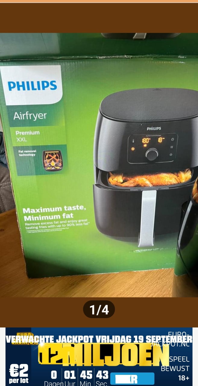 Philips xxl airfryer met grillpan gebruikt maar schoon