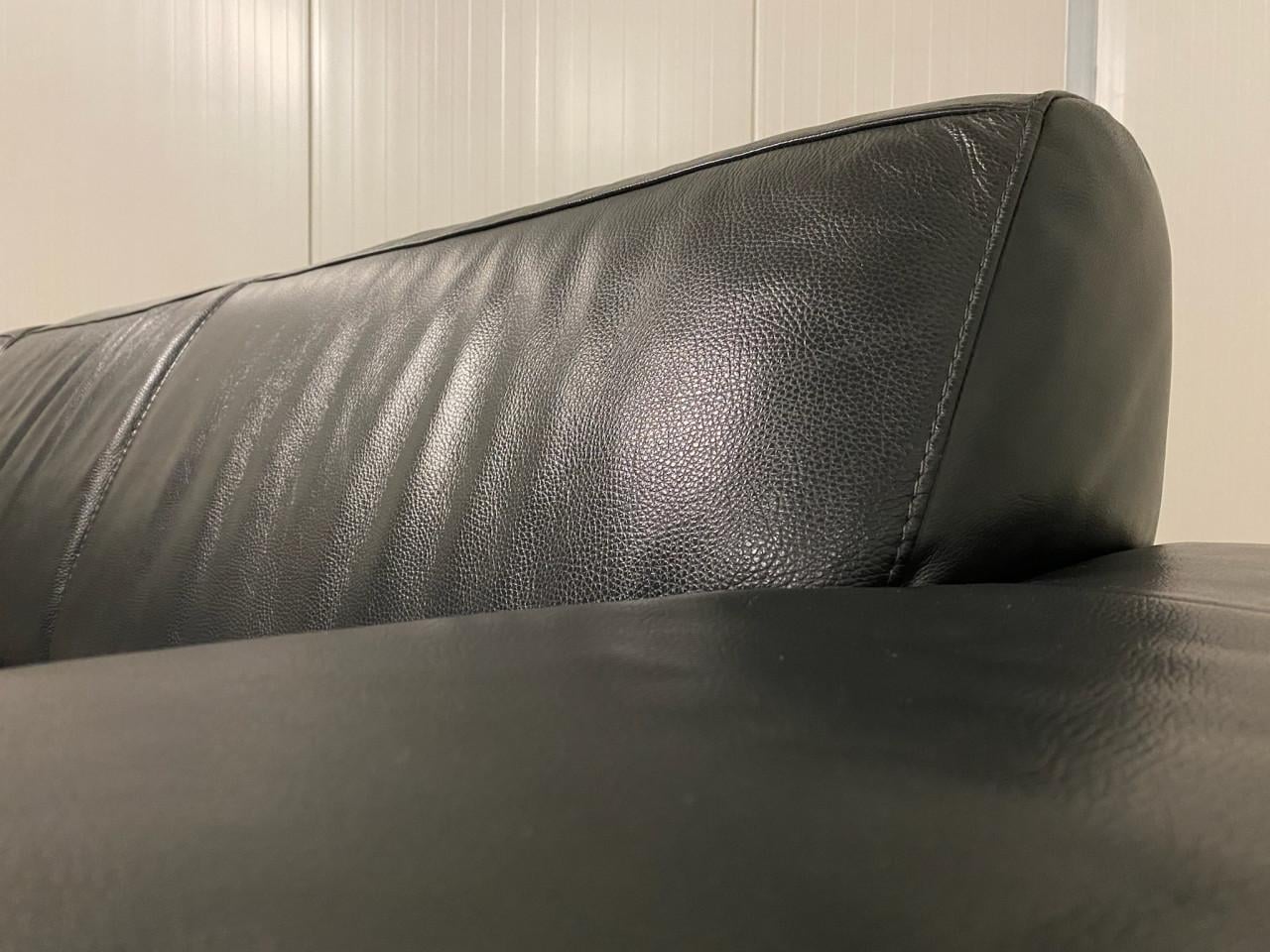 Zwart Antraciet Echt Leren Hoekbank-Gratis Levering NL