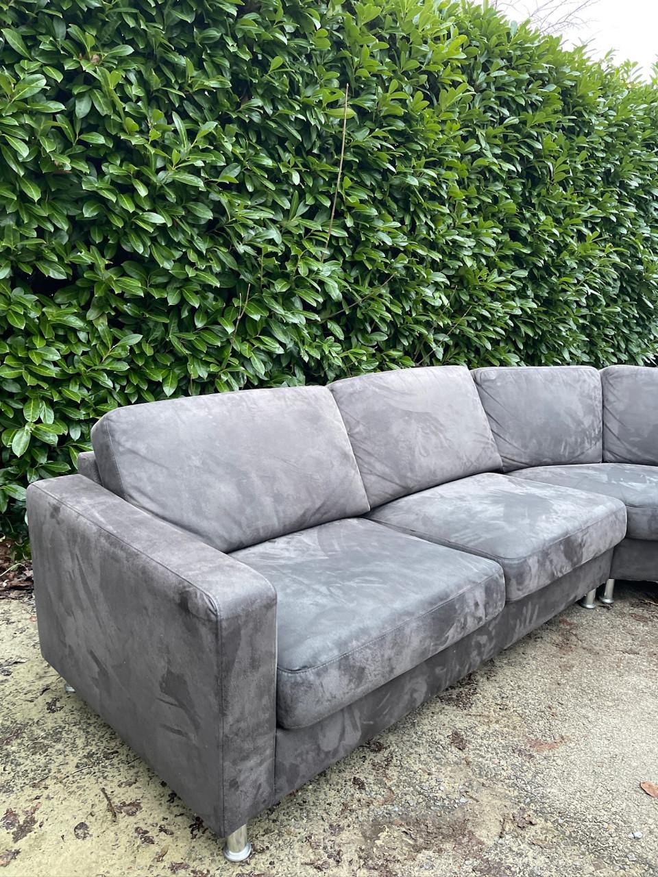 Grote Antraciet Hoekbank-Ruime Lounge Zit-Gratis Levering