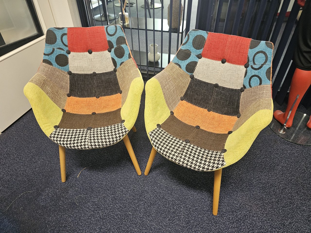 Twee retro patchwork stoeltjes