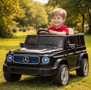 Elektrische Kinderauto 12V–Mercedes-Benz G-Klasse EQG | Zwart