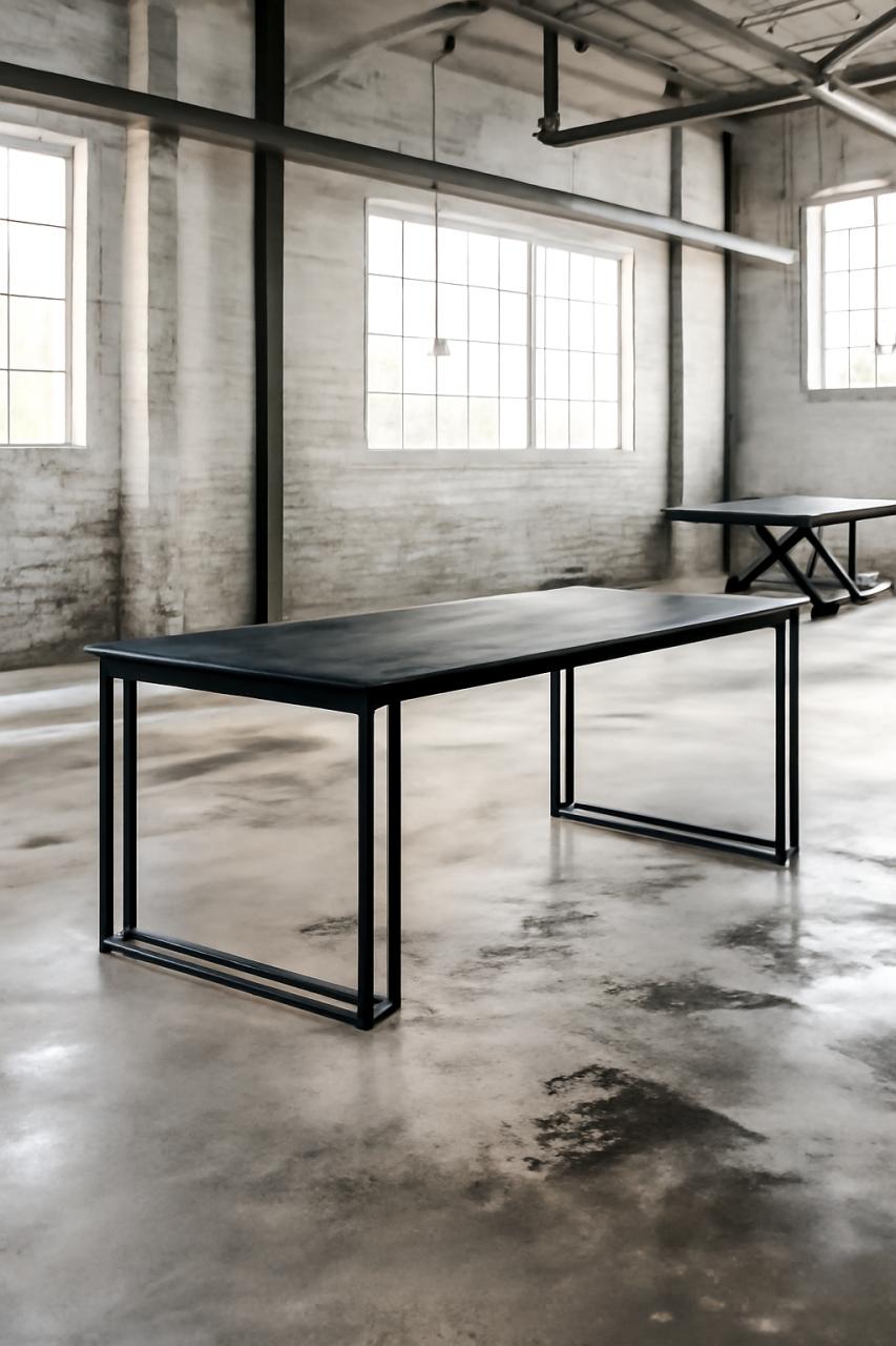 Nieuwe industriële tafel met visgraatmotief 190 x 95 cm
