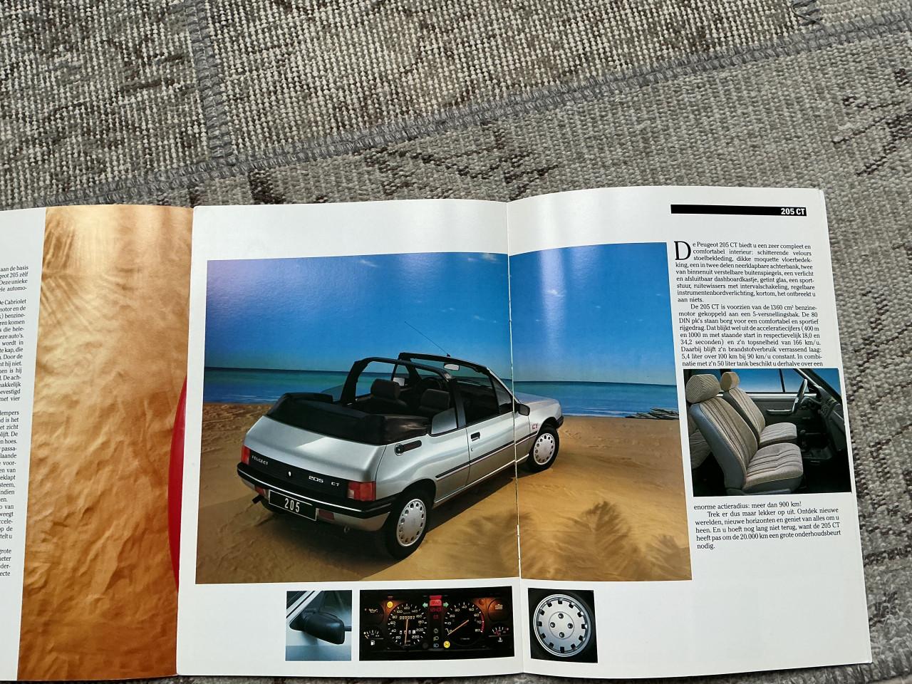 Peugeot 205 cabriolet brochure