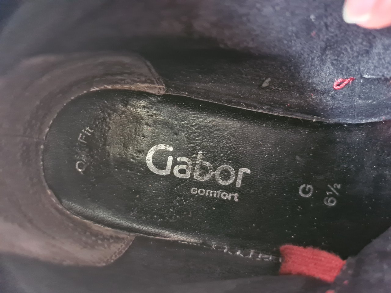 Gabor bordeau / wijn rode leren enkel hoge veterboots , sneackers Mt 40