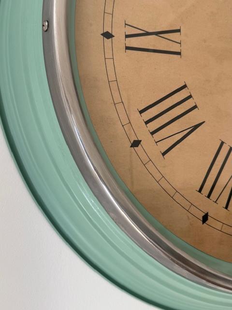 Vintage style wandklok, groot, Ø 58 cm, metaal / glas, top staat