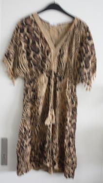 Bruin dierenprint jurk maat s-m