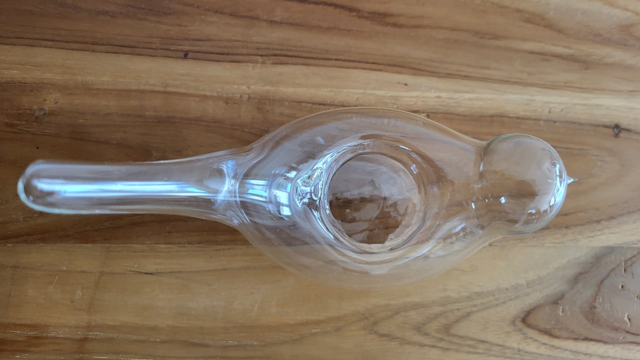 Waxinelichthouder vogel glas