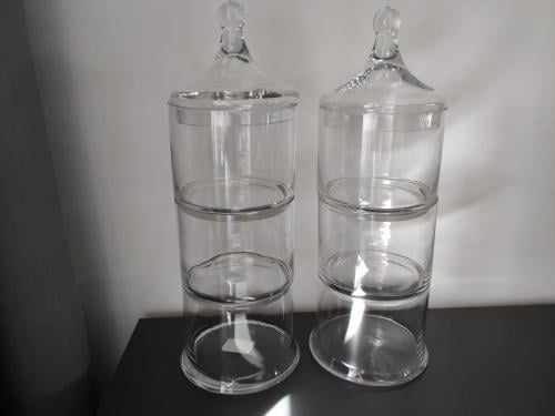 Glazen voorraadpot 3 delig 2 stuks