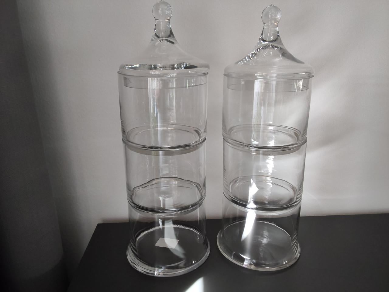 Glazen voorraadpot 3 delig 2 stuks
