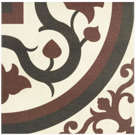 3030-195 ca 6 m2 Decortegels rood/ivoor/antraciet, 20x20 cm