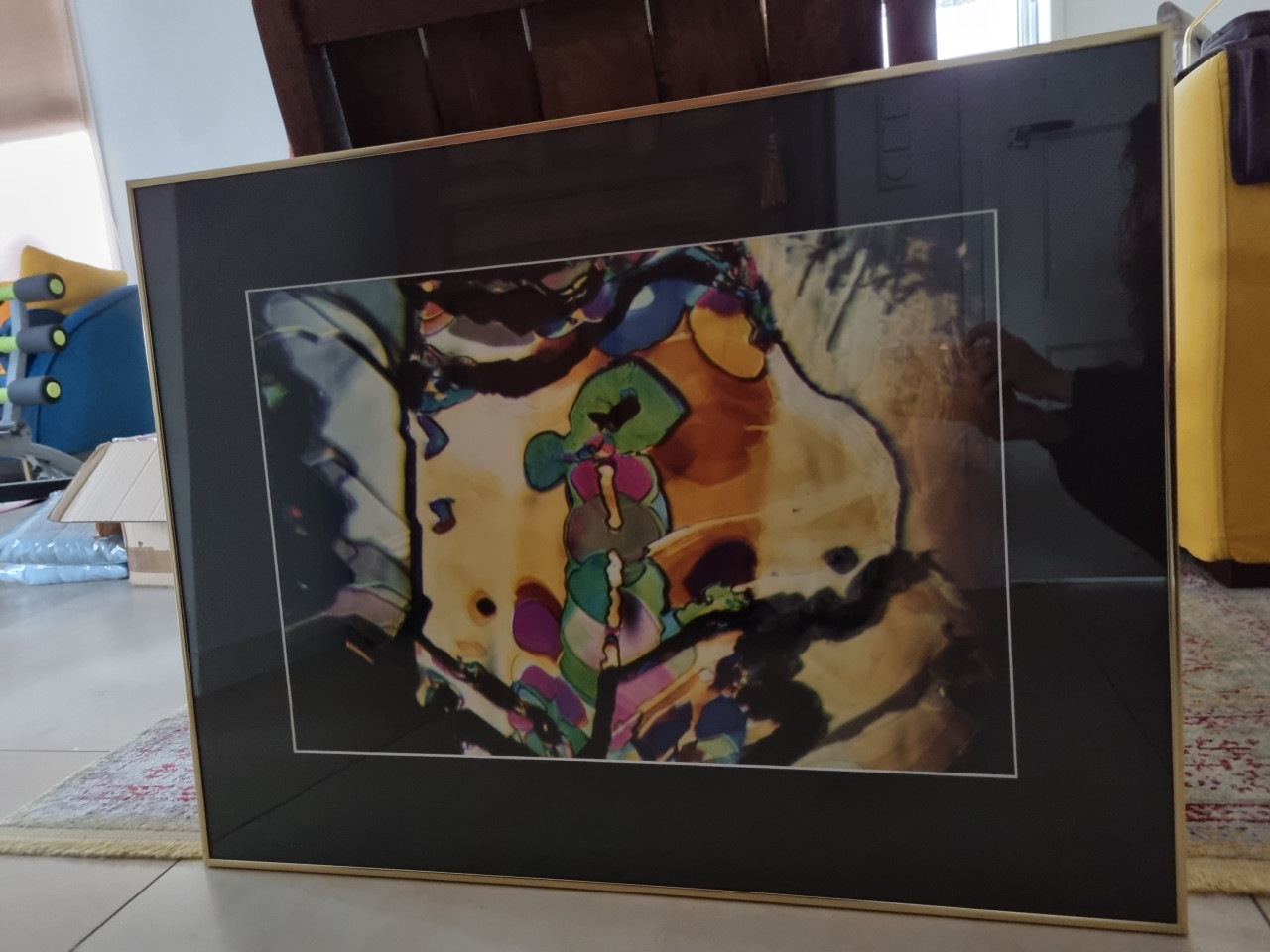 Schilderij van Helga de Kok in zware gouden lijst 80x60