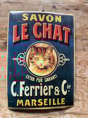 Reclamebordje Savon Le Chat