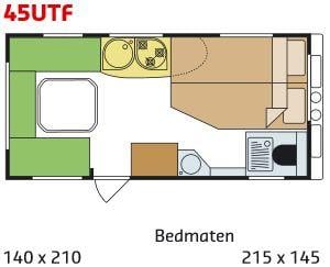 Caravan Homestar Racer 45 UTF, in zeer goede staat; bed 215×145cm!