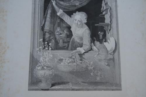 9 Staalgravures 19e eeuws Stadia van een schilderij van Gerard Dou
