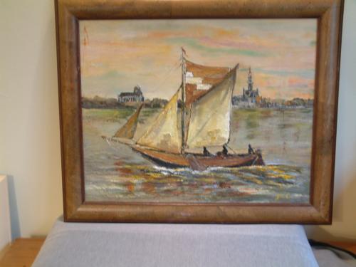 Nog wat voor Veere  ,geld speeld geen rol zeggen ze  40 x 50  cm olie verf