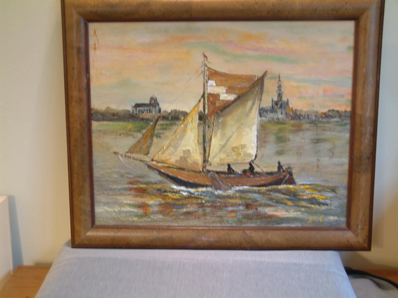 Nog wat voor Veere  ,geld speeld geen rol zeggen ze  40 x 50  cm olie verf