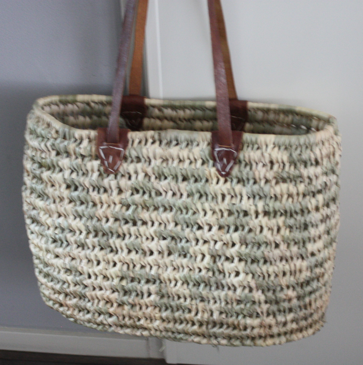 Rieten tas-boodschappen tas