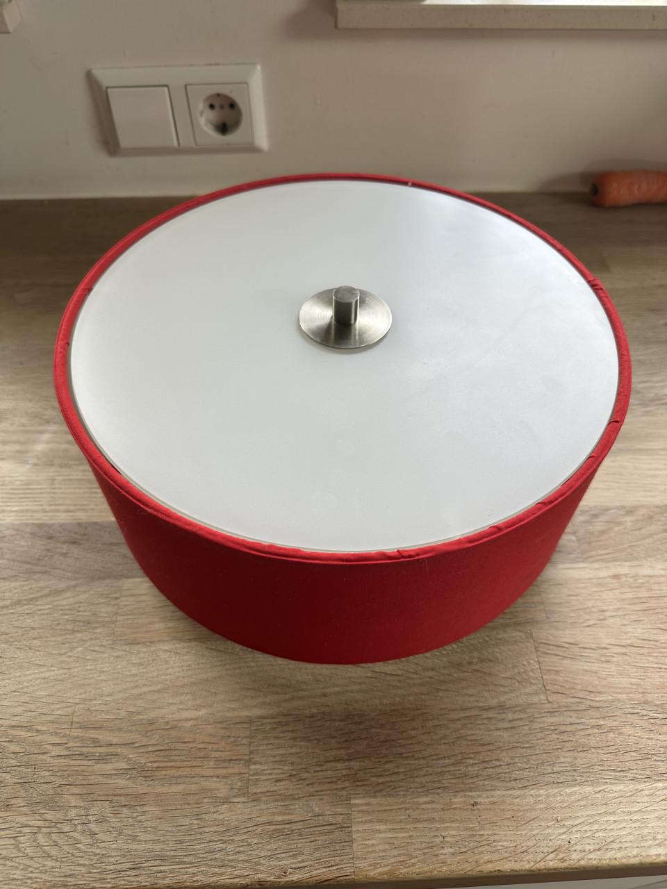 Ronde plafondlamp rood, 2x - QAZQA