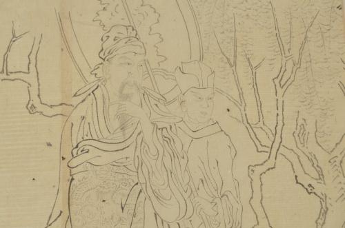 Mooie Chinese tekening ca. 1900 (2) deels geinkt.