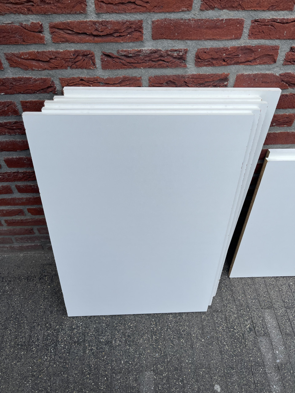 Houten planken, wit