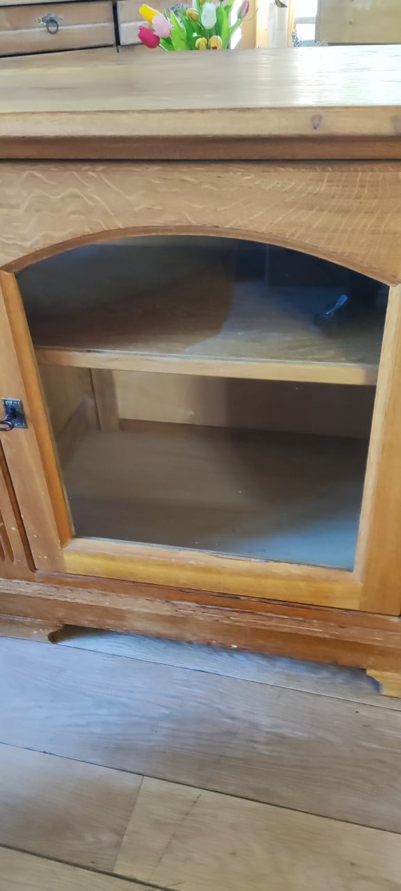 Grenen kastje met glazen deurtje - leuk om op te pimpen