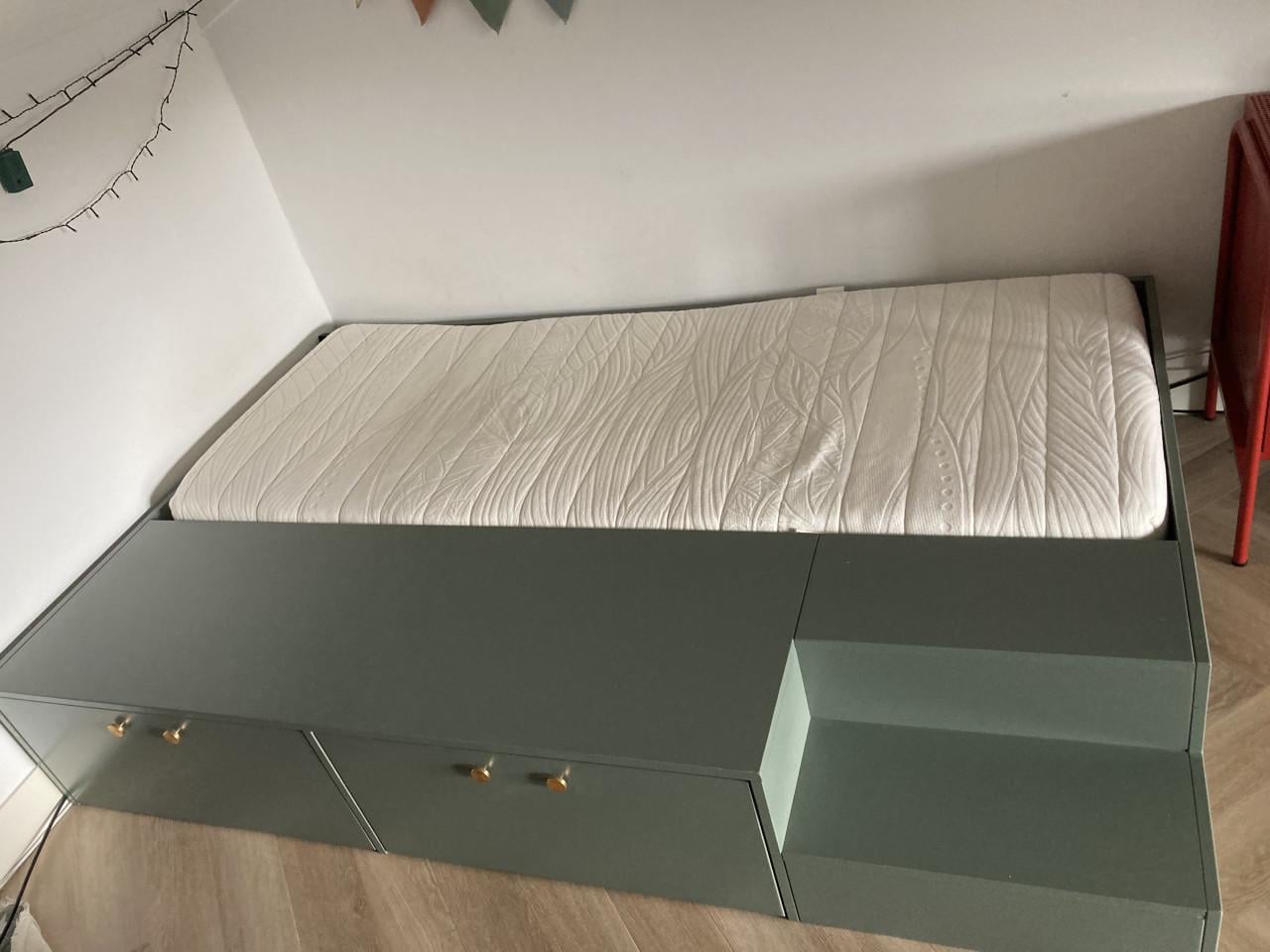 Bed ombouw vt wonen woood met lades