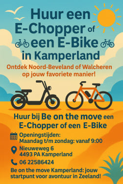 Huur bij Be on the move  een E-Choppers of een E-Bike