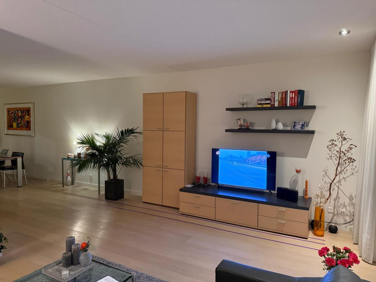 Moderne kastenwand met tv meubel en planken