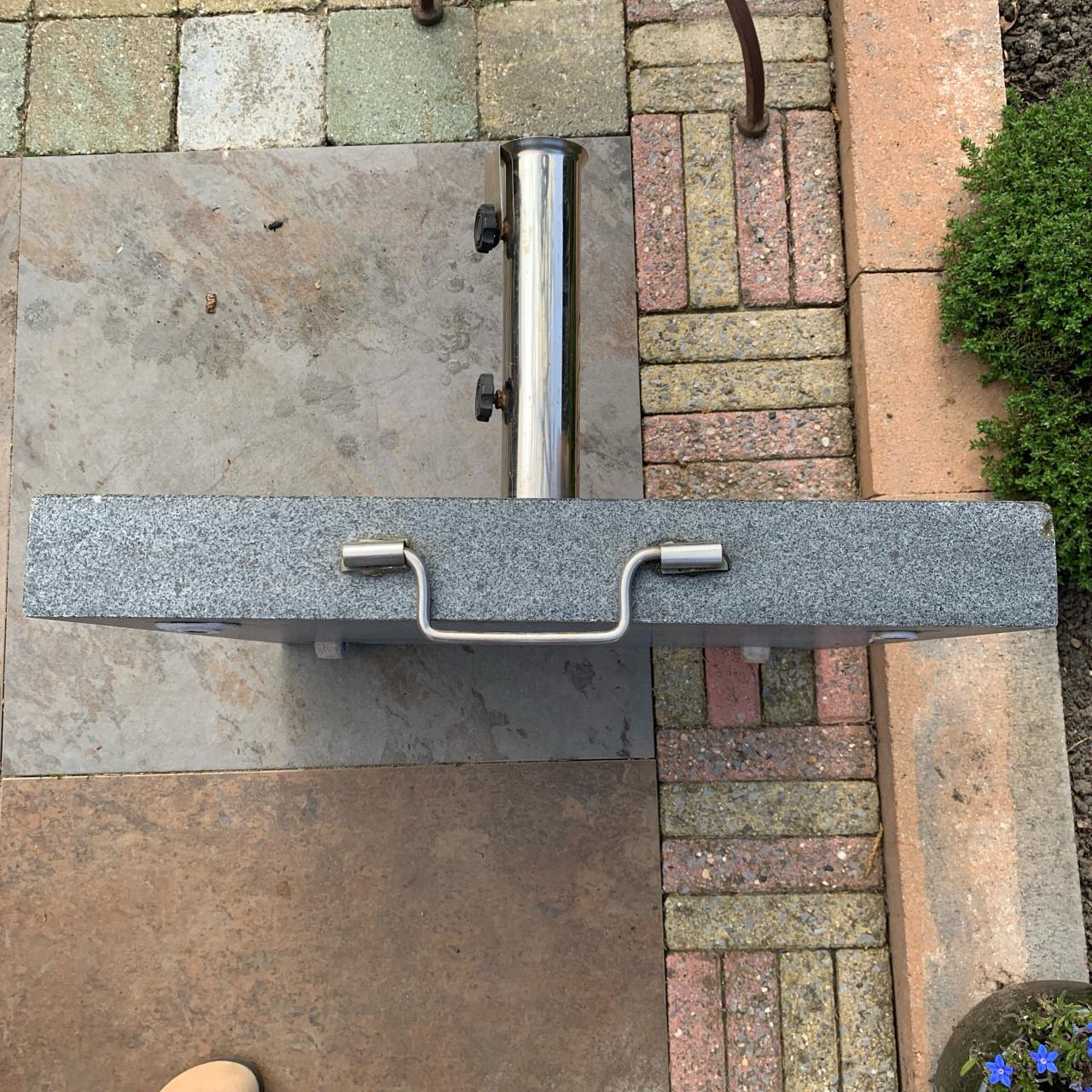 Parasolvoet verrijdbaar graniet rvs 45 kg