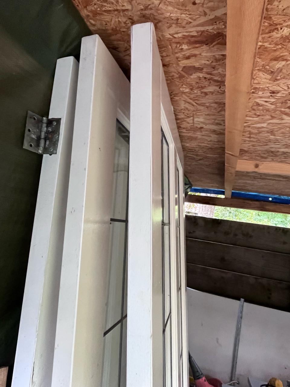 Binnendeuren stomp glas in lood en paneeldeur 83x200