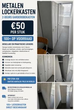 Metalen lockerkasten / garderobekasten  Ruim 100 stuks op voorraad