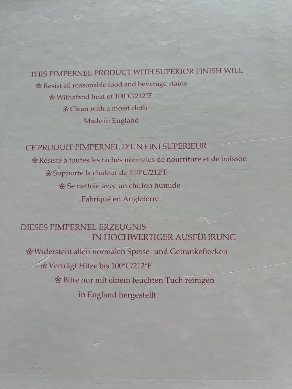 Pimpernel place mats
